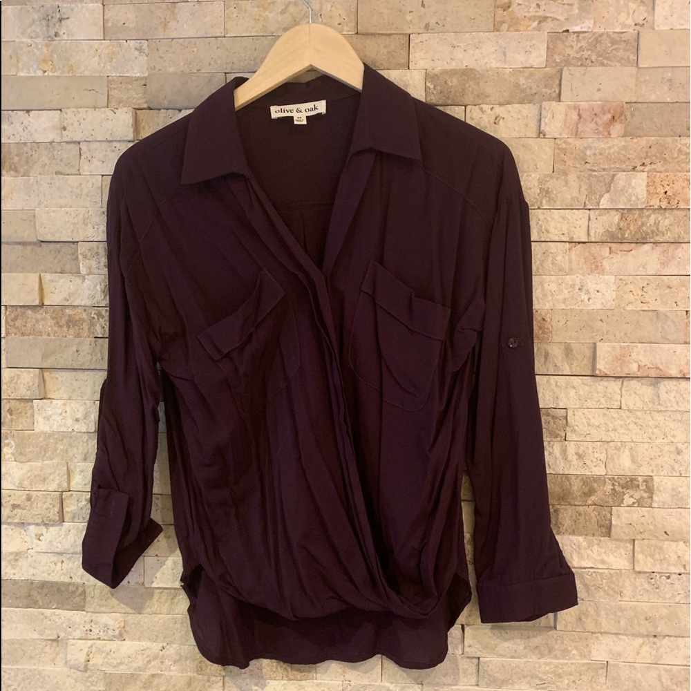 Olive & oak surplice blouse needs ironing